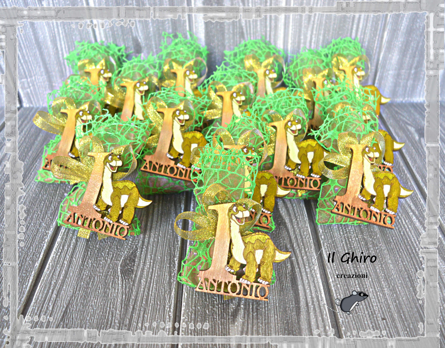 Sacchettino con Calamita e Numero Dipinta Dinosauro