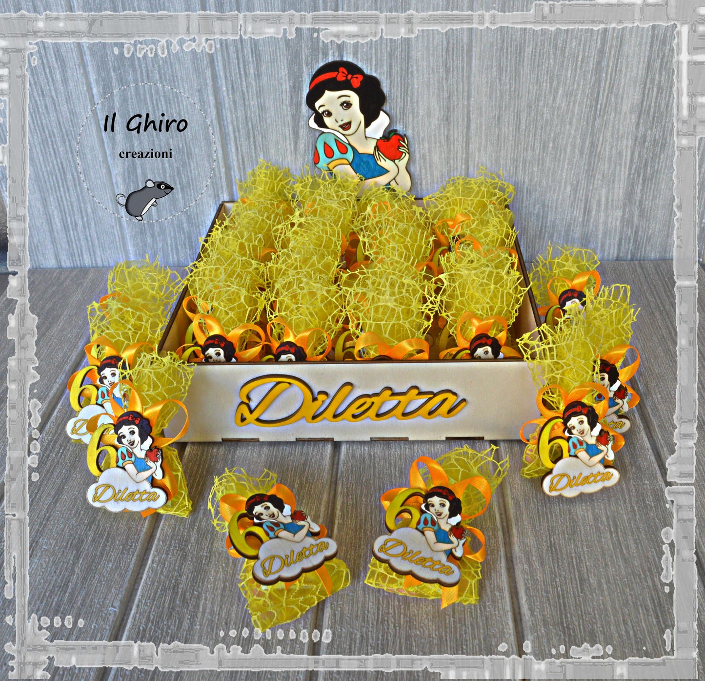 Sacchettino con Calamita e Numero Dipinta Biancaneve