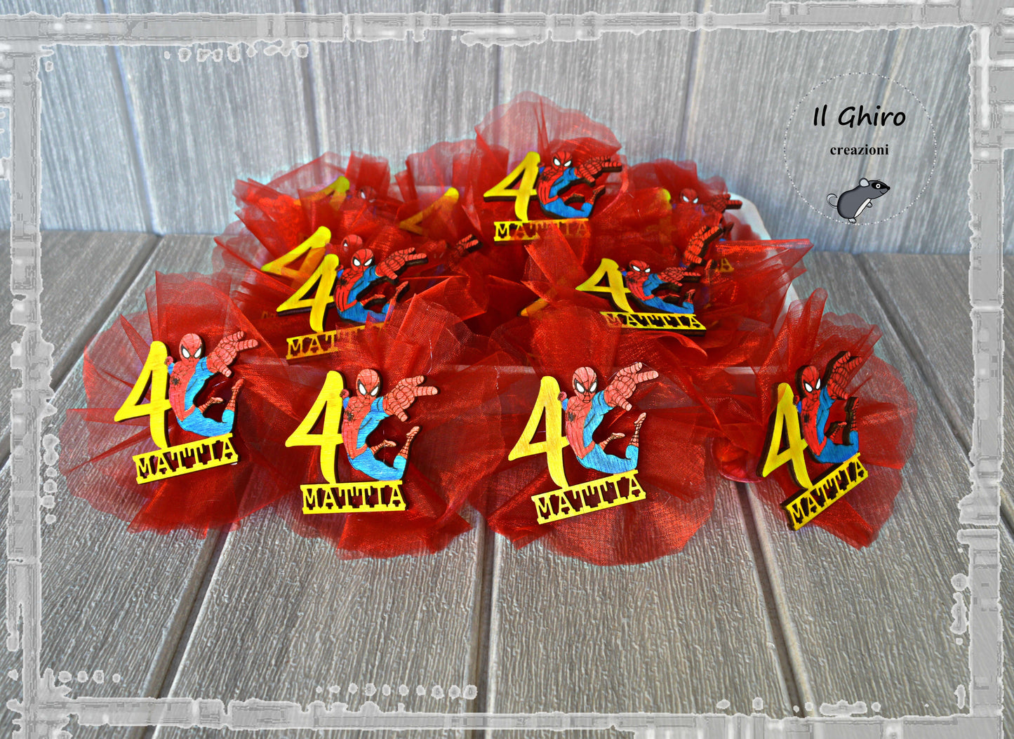 Sacchettino con Calamita e Numero Dipinta Spiderman