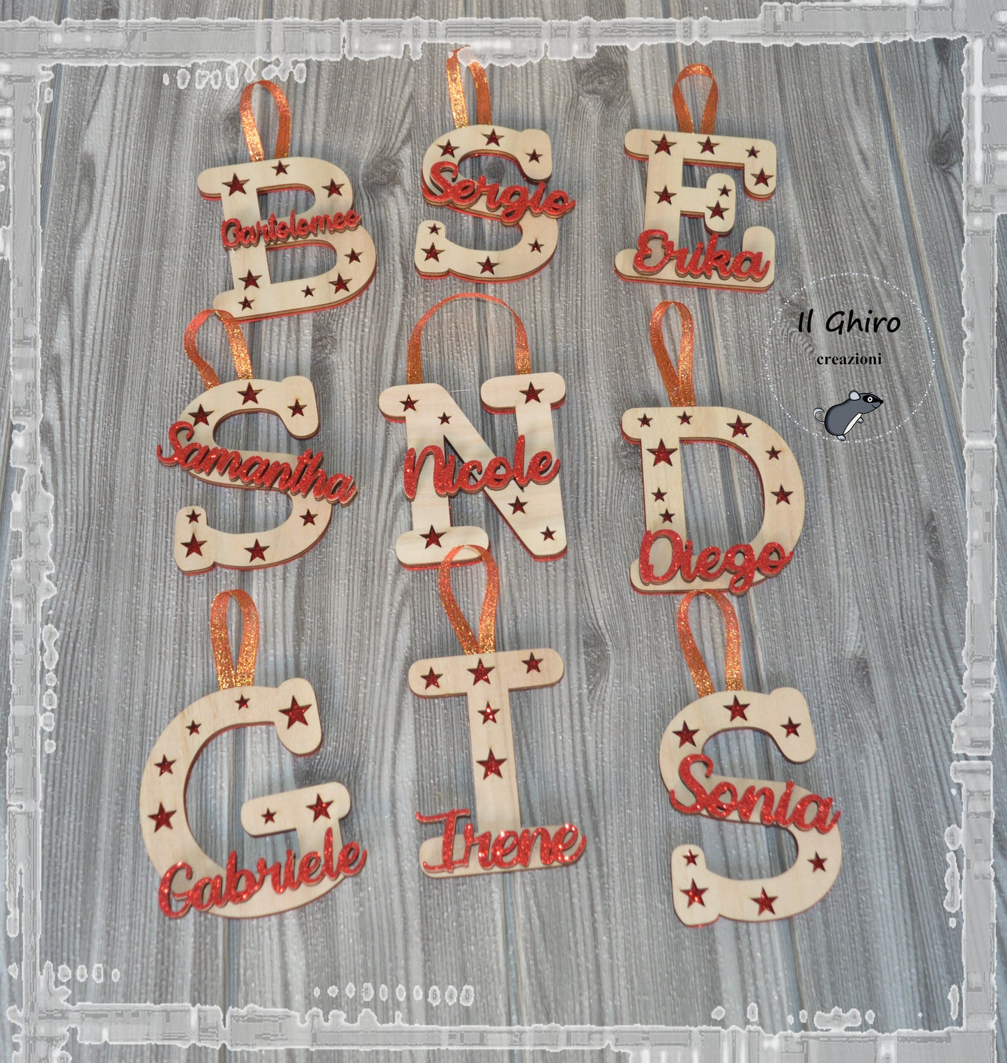 Iniziale con Nome a Rilievo