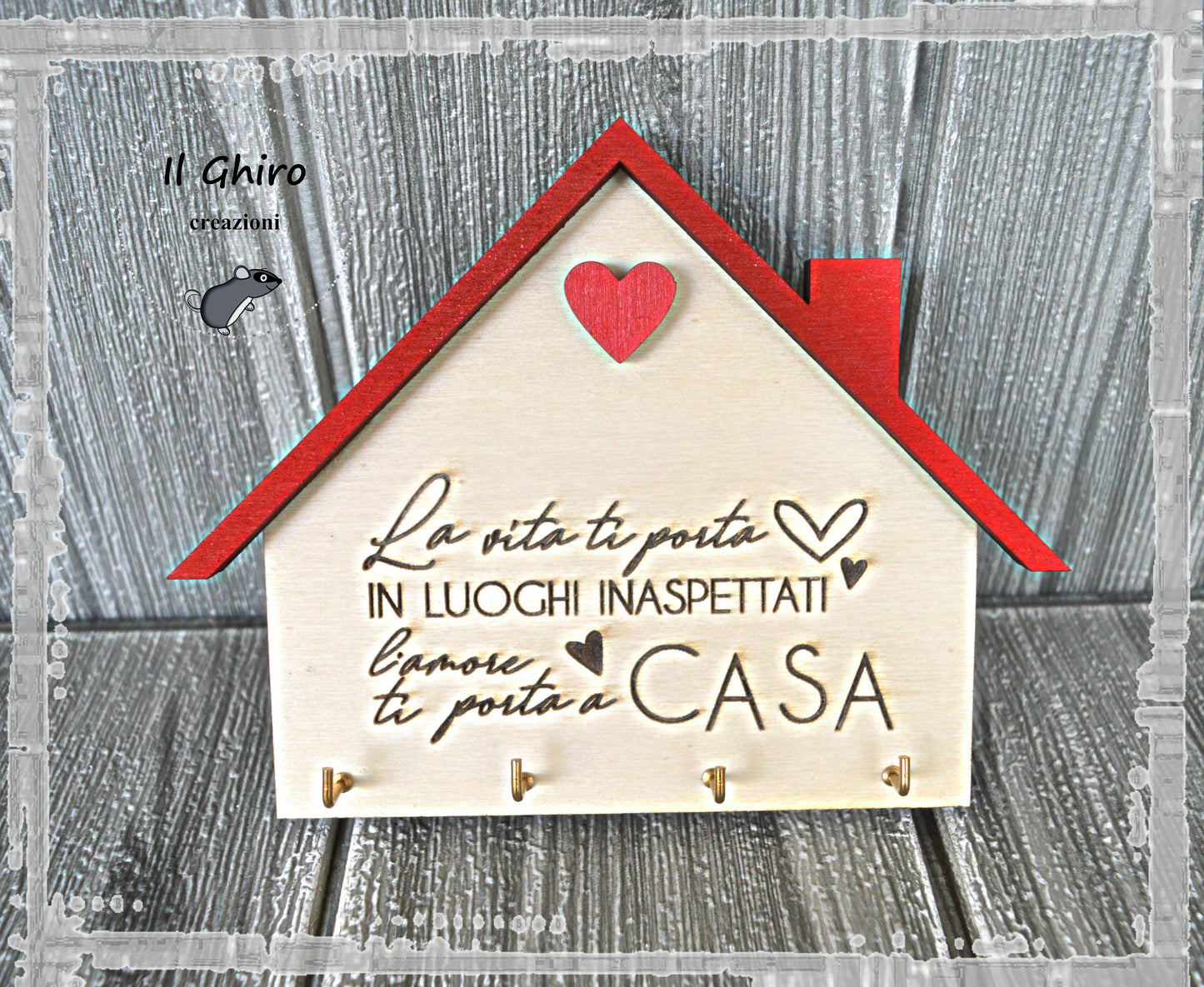 Casetta Portachiavi con Frase