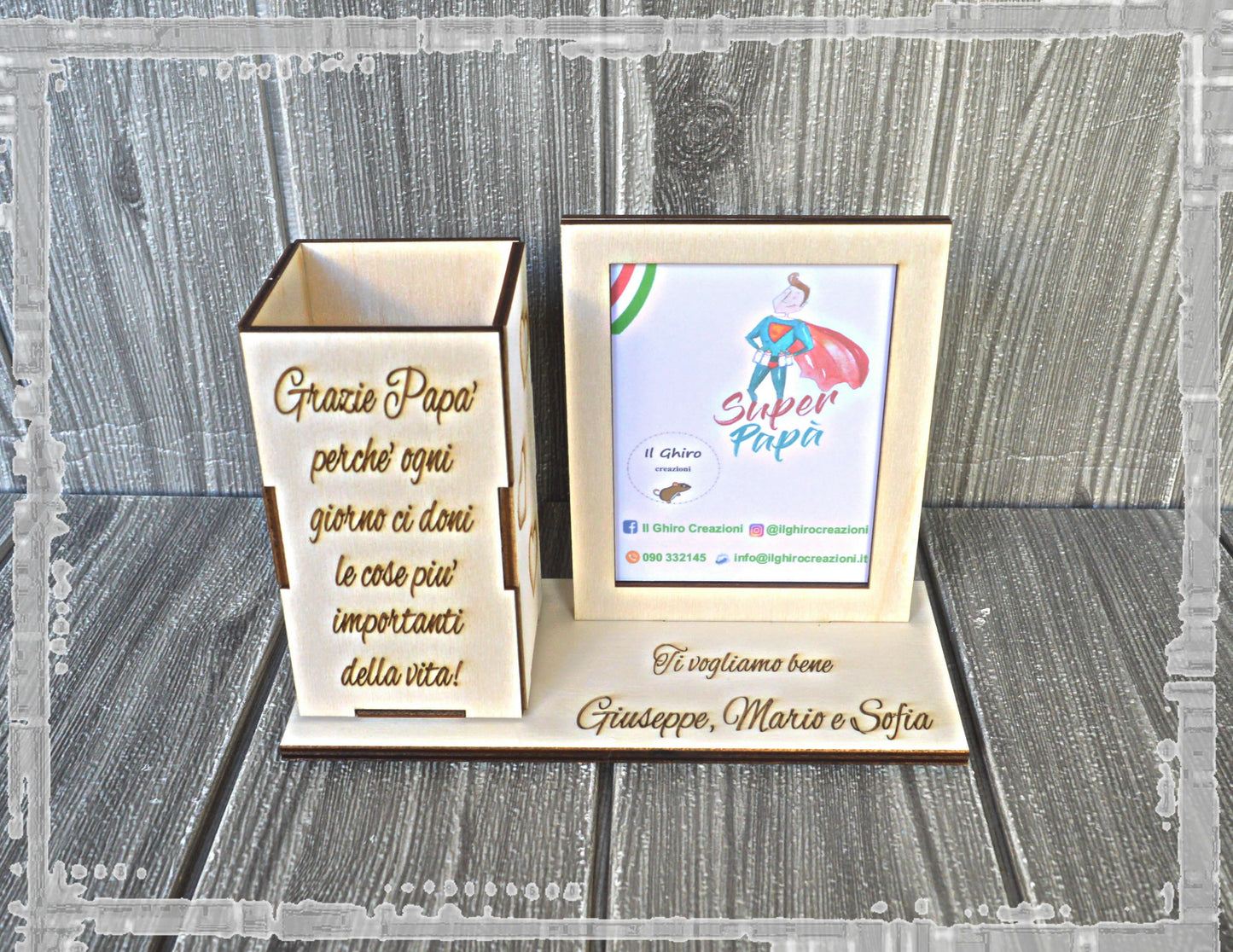 Portafoto con Portapenne Personalizzato