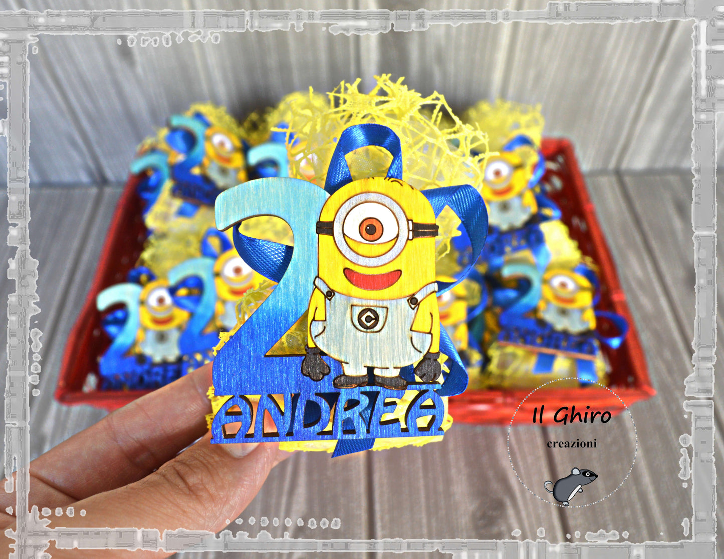 Sacchettino con Calamita e Numero Dipinta Minions