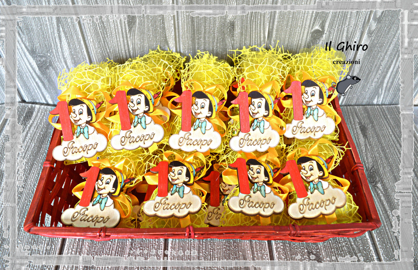 Sacchettino con Calamita e Numero Dipinta Pinocchio