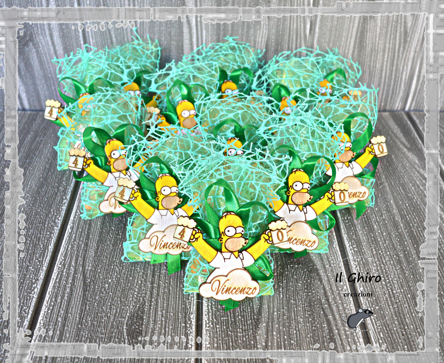 Sacchettino con Calamita e Numero Dipinta Homer Simpson