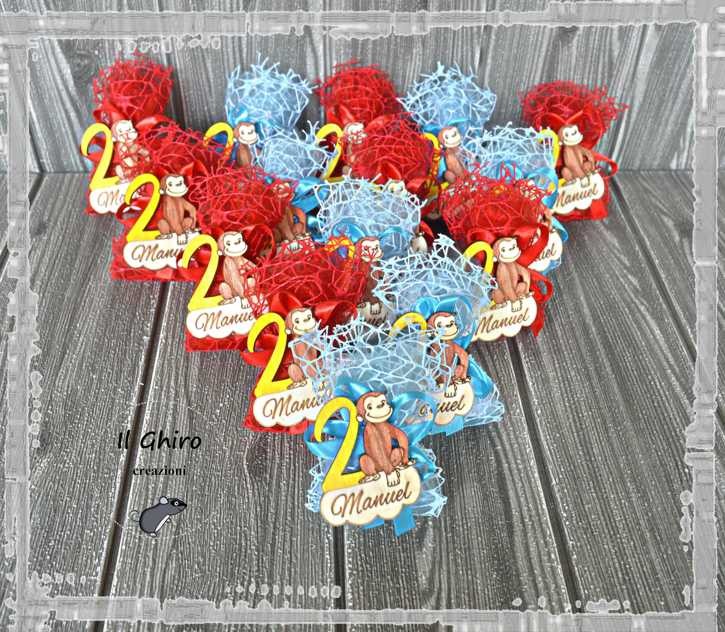 Sacchettino con Calamita e Numero Dipinta Scimmietta