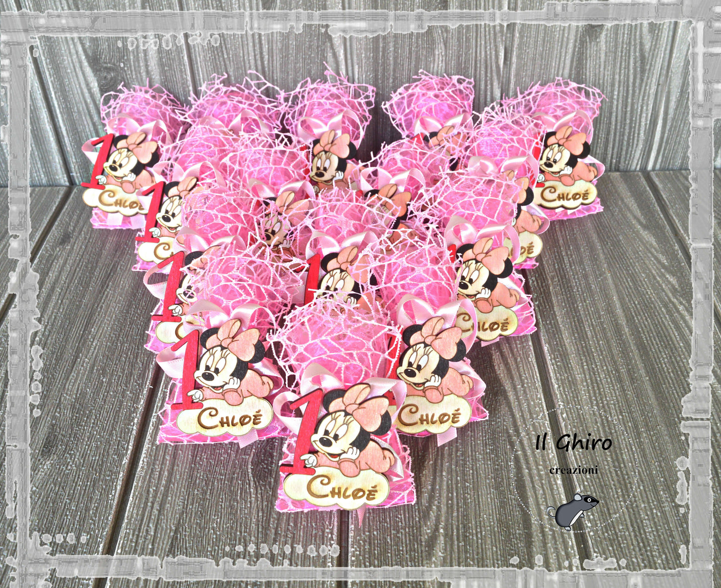 Sacchettino con Calamita e Numero Dipinta Baby Minnie