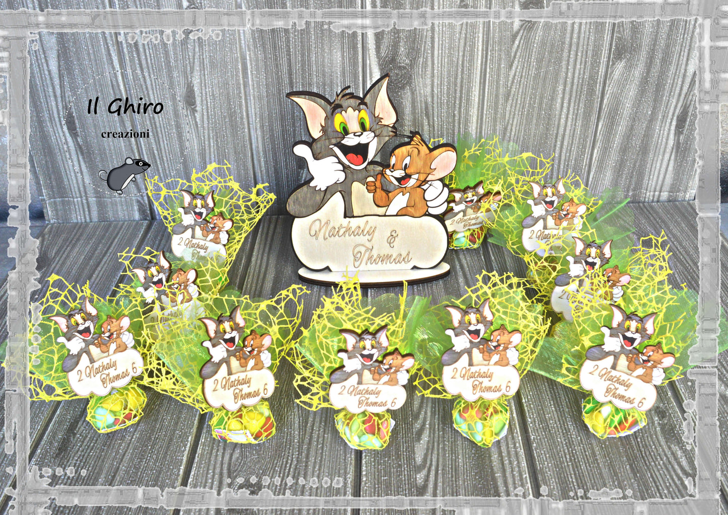 Sacchettino con Calamita e Numero Dipinta Tom e Jerry