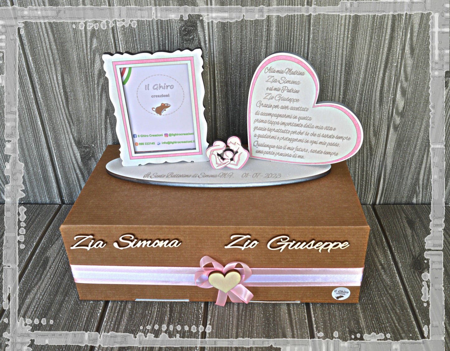 Targa Portafoto con Cuore e Dedica