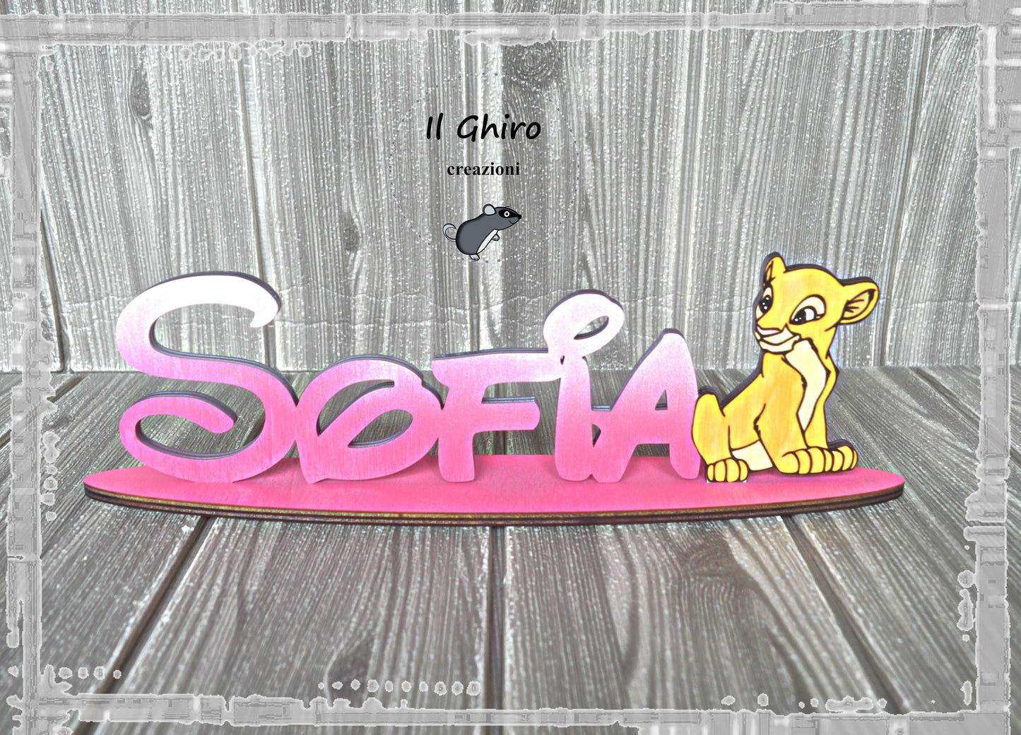 Nome in Legno Dipinto con Nala