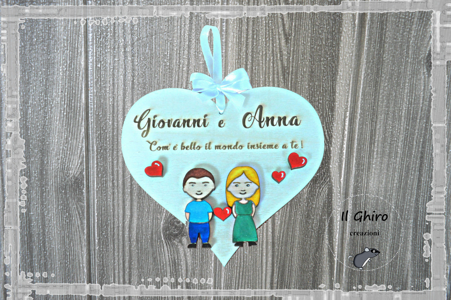 Cuore Coppia con Frase