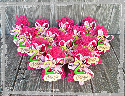 Sacchettino con Calamita e Numero Dipinta Fenicottero