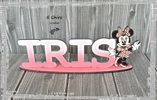 Nome in Legno Dipinto con Minnie